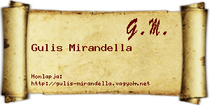 Gulis Mirandella névjegykártya